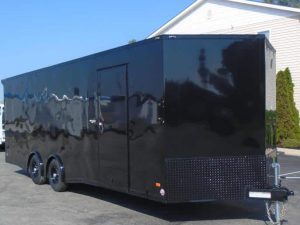 Enclosed Car Hauler Trailer 2023 24' Black Out Pkg. Lighted Rear Wing