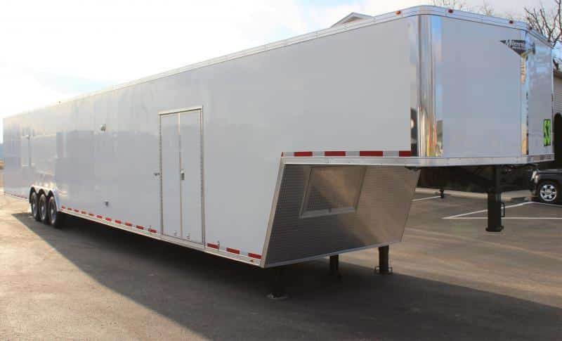 Enclosed Gooseneck Trailer 53' Transporter Pkg. 180' Recessed E-Track 3/7K Axles