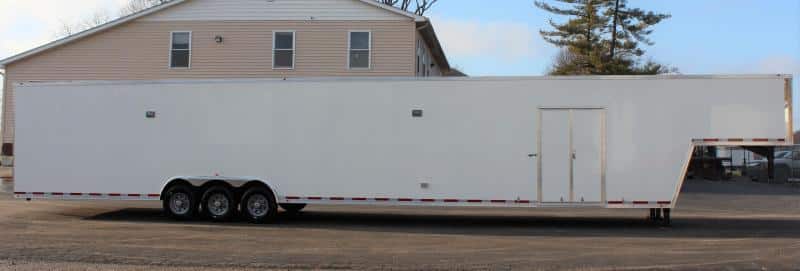 Enclosed Gooseneck Trailer 53' Transporter Pkg. 180' Recessed E-Track 3/7K Axles