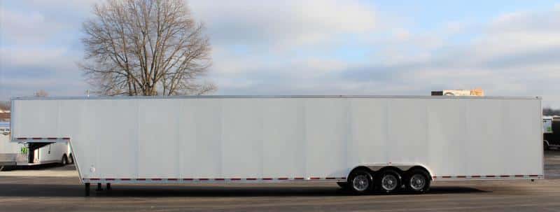 Enclosed Gooseneck Trailer 53' Transporter Pkg. 180' Recessed E-Track 3/7K Axles
