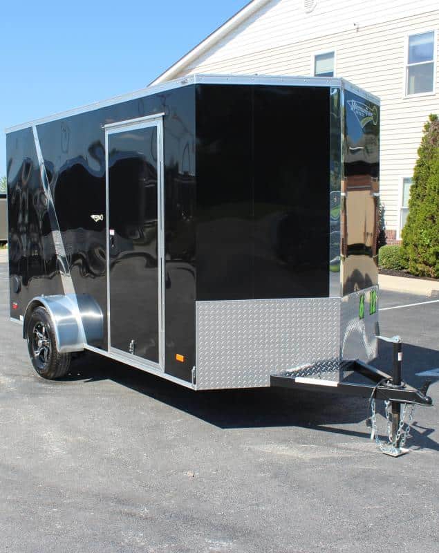 Enclosed Motorcycle Trailers For Sale 2023 6' x 12' Ramp Door Aluminum