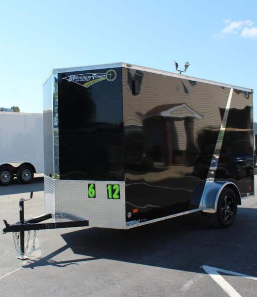 Enclosed Motorcycle Trailers For Sale 2023 6' x 12' Ramp Door Aluminum