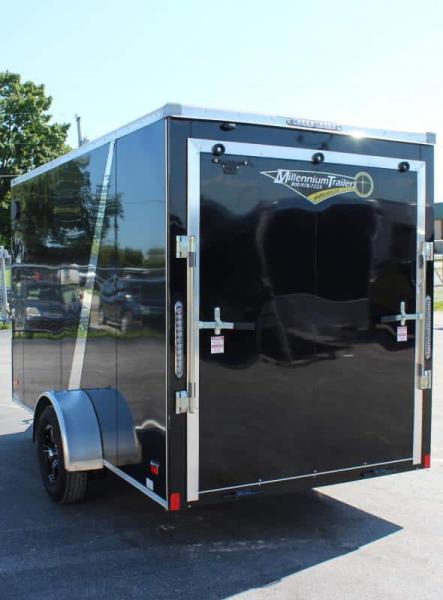 Enclosed Motorcycle Trailers For Sale 2023 6' x 12' Ramp Door Aluminum Wheels