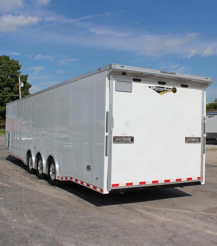 Enclosed Race Car Trailer 34' 3/6K Spread Axles Rear Wing Finished Interior