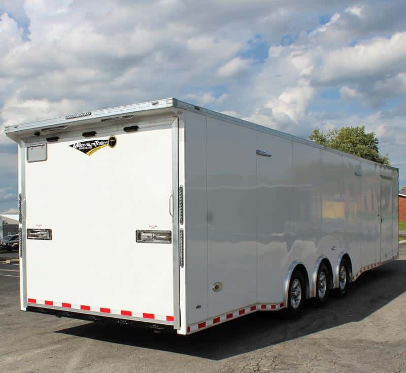 Enclosed Race Car Trailer 34' 3/6K Spread Axles Rear Wing Finished Interior