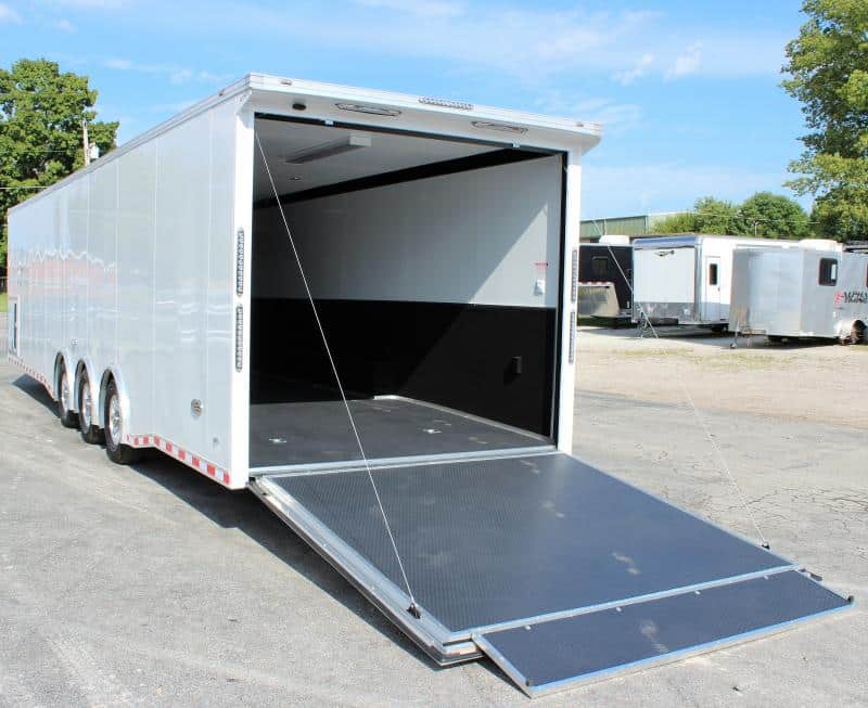 Enclosed Race Car Trailer 34' 3/6K Spread Axles Rear Wing Finished Interior