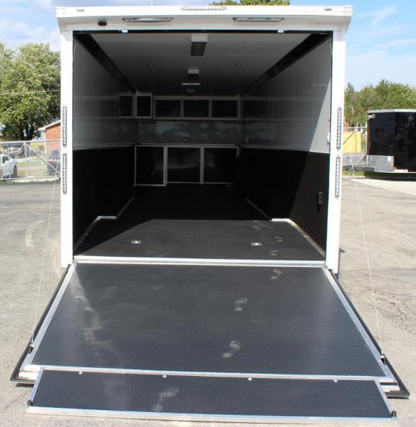 Enclosed Race Car Trailer 34' 3/6K Spread Axles Rear Wing Finished Interior