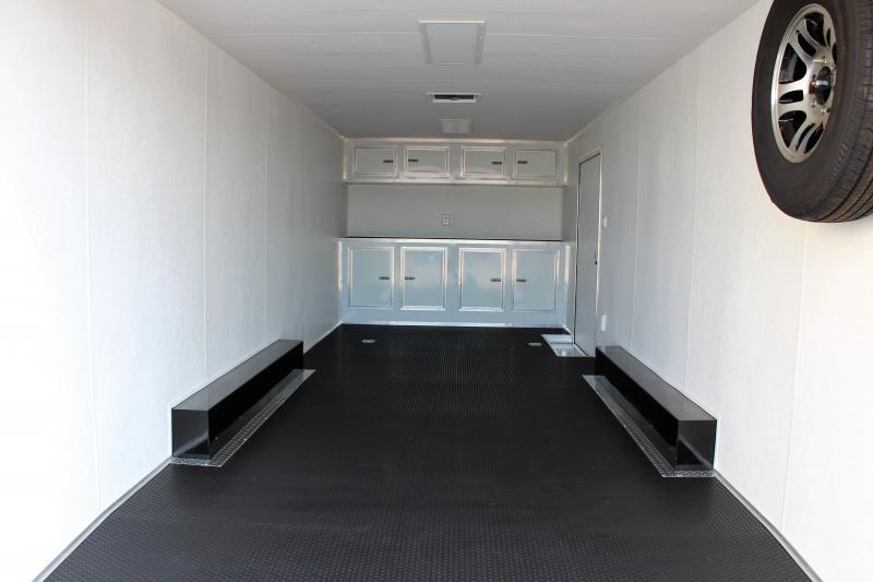 Enclosed Car Trailers For Sale 2023 24' Spread Axles Rear Wing Finished Interior with Cabinets