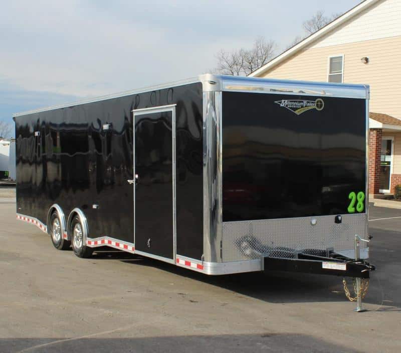 Enclosed Car Hauler Easy Exit 28'  Lrg. Escape Door Removable Fender Rear Wing  Spread 6K Axles