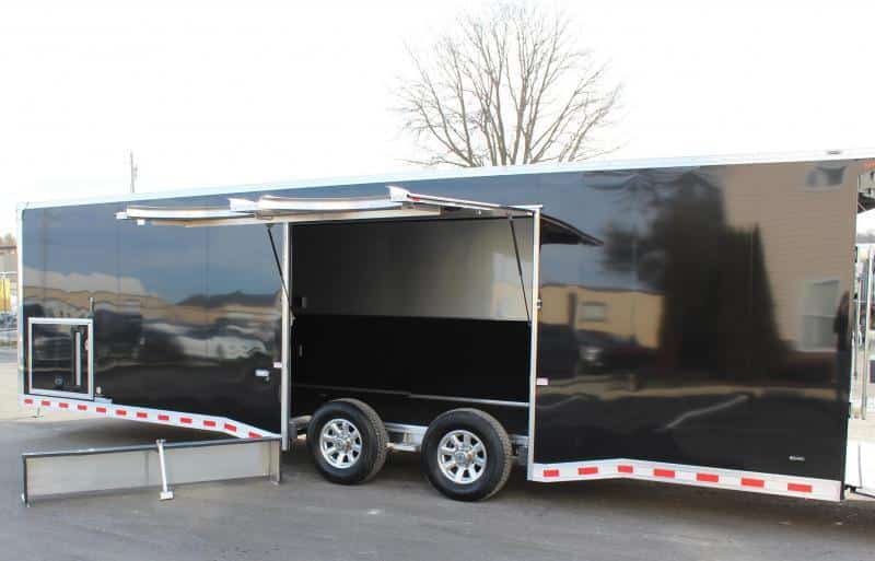 Enclosed Car Hauler Easy Exit 28'  Lrg. Escape Door Removable Fender Rear Wing  Spread 6K Axles