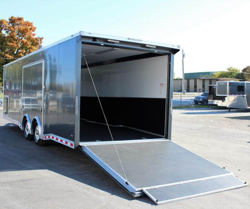 Enclosed Car Hauler For Sale  Easy Exit 28' Large Escape Door Removable Fender Rear Wing Spread 6K Axle