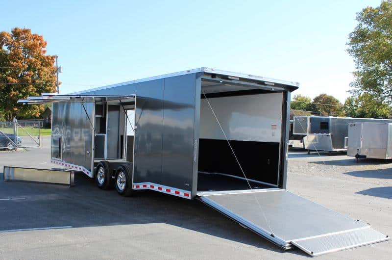 Enclosed Car Hauler For Sale Easy Exit 28' Large Escape Door Removable