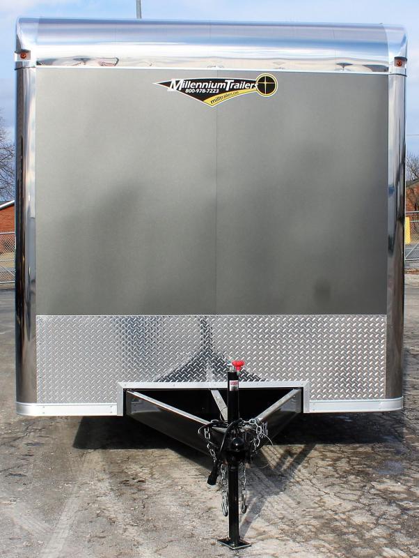 Enclosed Car Trailer Full Bathroom 2023 34' w/Electric Awning & A/C Super Sharp Millennium