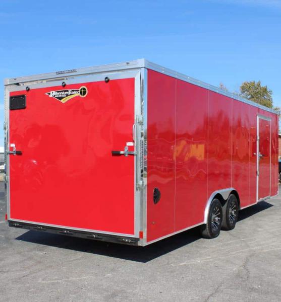 Enclosed Car Trailers Victory Red 2023 24' Black Cabinet Pkg. & Finished Interior