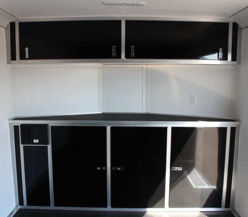 Enclosed Car Trailers Victory Red 2023 24' Black Cabinet Pkg. & Finished Interior