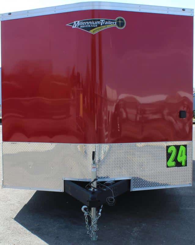 Enclosed Car Trailers Victory Red 2023 24' Black Cabinet Pkg. & Finished Interior
