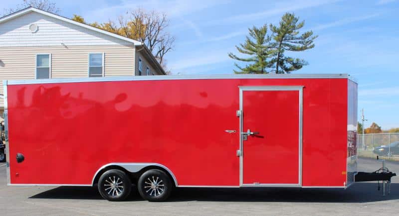 Enclosed Car Trailers Victory Red 2023 24' Black Cabinet Pkg. & Finished Interior