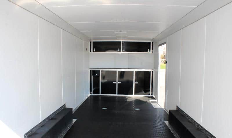 Enclosed Car Trailers Victory Red 2023 24' Black Cabinet Pkg. & Finished Interior