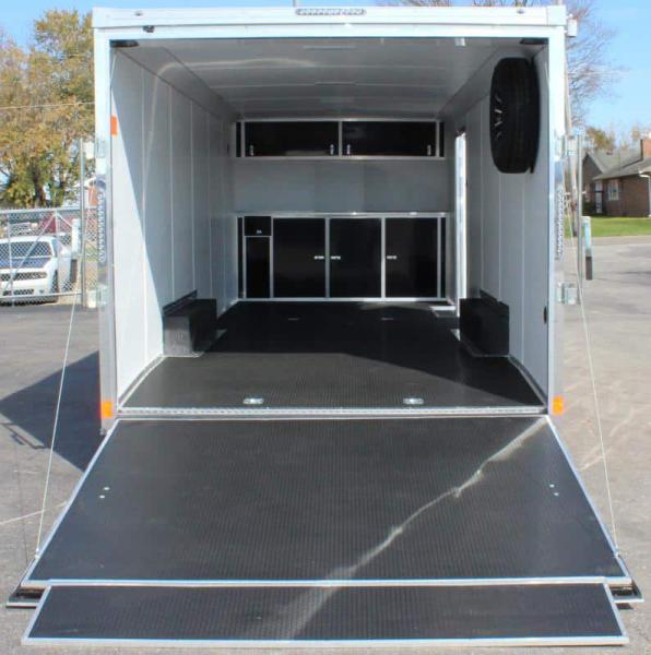 Enclosed Car Trailers Victory Red 2023 24' Black Cabinet Pkg. & Finished Interior