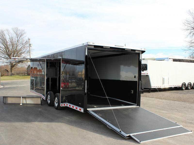 Enclosed Car Hauler Easy Exit 28'  Lrg. Escape Door Removable Fender Rear Wing  Spread 6K Axles