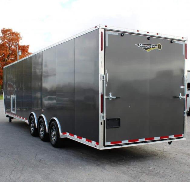 Enclosed Trailer With Mini Living Quarters 2023 40' Millennium Gooseneck Enclosed Race Car Trailer