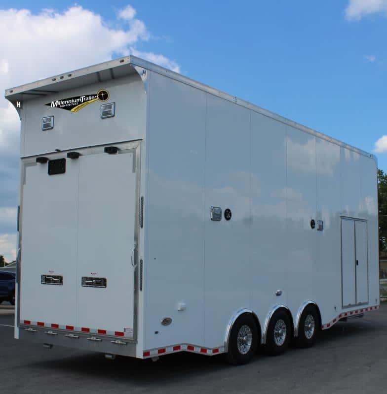 ENCLOSED STACKER TRAILER 2023 28' Aluminum Edge  16' Lift & Loaded Out