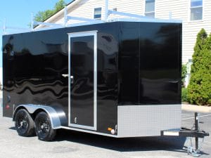 Enclosed Cargo Trailers For Sale 2025 7' X 14' Ladder Racks & PolyCor Exterior #8958