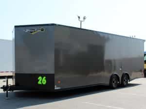 Enclosed Car Hauler 2025 26' Blaze Finished 7ft Interior & Rear Wing #8507