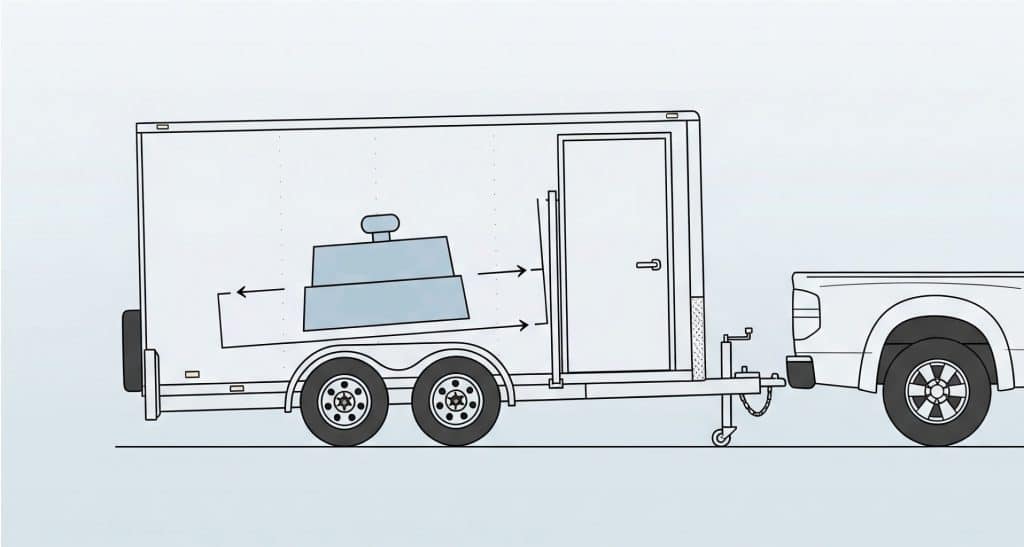 Diagram showing incorrect trailer weight distribution