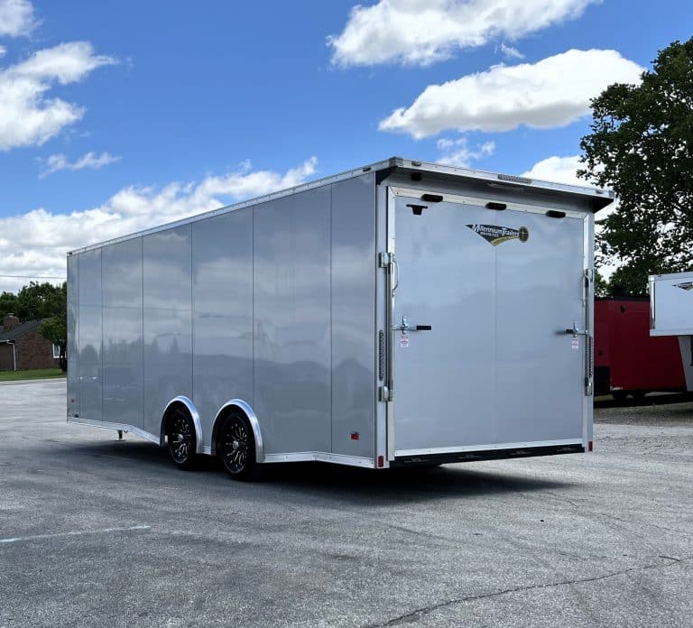 22ft. Car Hauler Trailer Rear Roadside View #7740