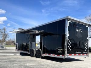 Enclosed ATC Car Trailer 2025 28' Aluminum ROM 550 Large Escape Door & LifeTrac #4351