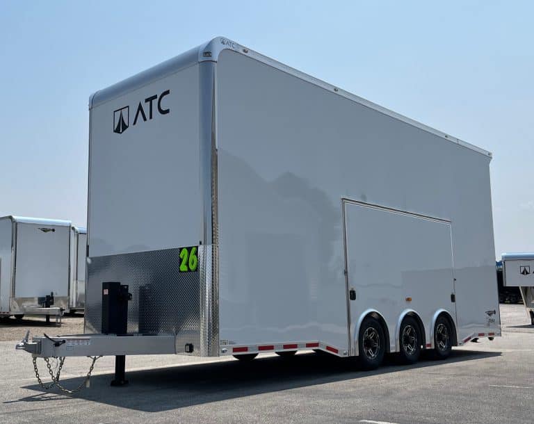 Passenger side of white 26' ATC stacker