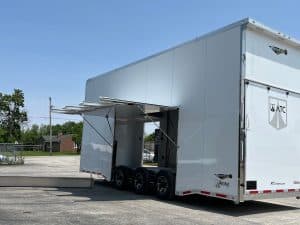 Rear and passenger side of 26' White ATC stacker