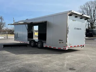 Used 2021 28' Intech Aluminum Trailer LOADED 7.0KW Generator/ 15K BTU AC/ Large Escape Door/ Awning  #7720