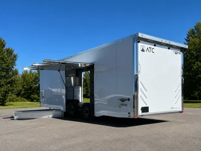 Enclosed ATC Car Trailer 2027 24ft. Aluminum ROM 550 w/Large Premium Escape Door & LifeTrac System 7361