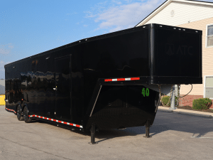 Enclosed ATC Gooseneck Car Trailer 2027 40ft. Aluminum ROM 750G w/Blackout Trim Package & Premium Escape Door 7355
