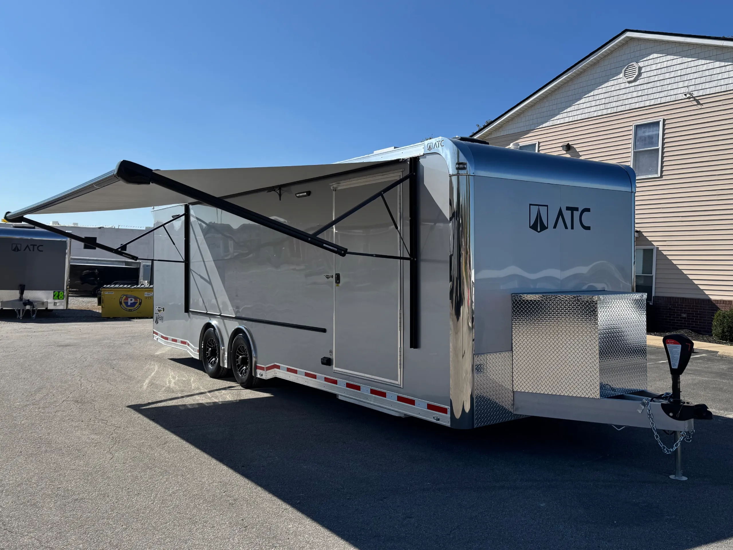 Enclosed ATC Car Trailer 2027 28ft. Aluminum ROM 550 w/Kitchenette, Step-In Toilet/Shower Room, A/C & LifeTrac Options Added 7328