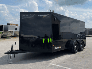 Enclosed Cargo Trailer 2027 7ft. X 14ft. Haulmark Low Hauler w/Blackout Trim, Cabinets & Aluminum Wheels 6591
