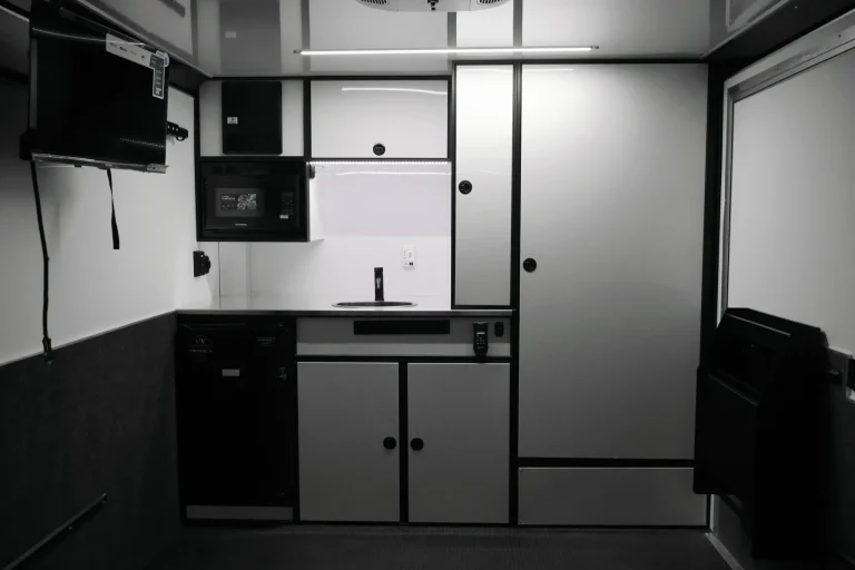 Enclosed ATC Toy Hauler 32ft. Mini LQ Aluminum ROM 550 w/Kitchenette, Bathroom, Happijac Bed & LifeTrac Options Added 7254 - Image 4