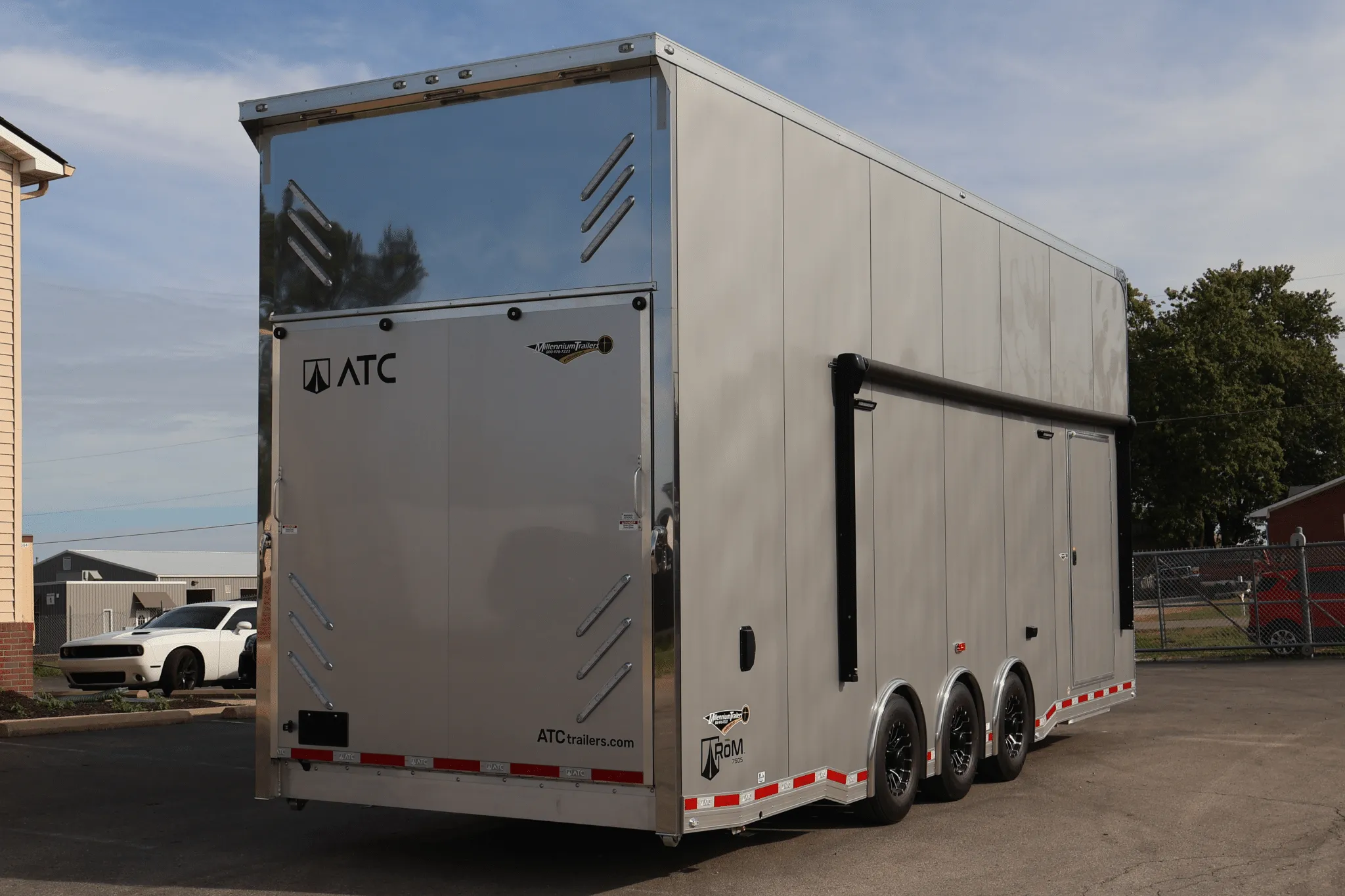 Enclosed ATC Car Trailer 2027 28ft. Aluminum Stacker ROM 750S w/18ft. Tiltable Lift & Lifetrac Options Added 7677 - Image 12
