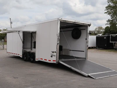 Enclosed ATC Car Trailer 2027 28ft. Aluminum ROM 550 w/Kitchenette, Step-In Stool/Shower Room, A/C & LifeTrac Options Added 7330