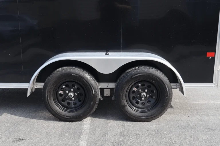 Used Enclosed Aluminum Motorcycle Cargo Trailer 2025 6ft. X 12ft. w/Tandem Axles & Wheel Chock 4645 - Image 8
