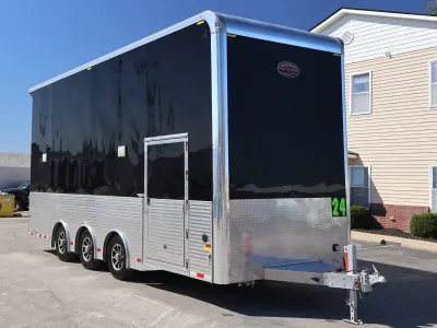 Used Aluminum Stacker Car Trailer 2018 24ft. Sundowner w/Finished Interior, Cabinets & Aluminum Wheels 2114