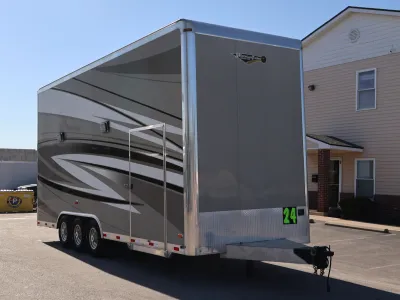 Used Optima Car Trailer 2007 24ft. Stacker w/Cabinets & Lift 1676