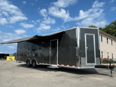 Enclosed Trailer with Living Quarters 2026 30ft Summit w/Large Bathroom & 12V HappiJac Queen Bed 0189