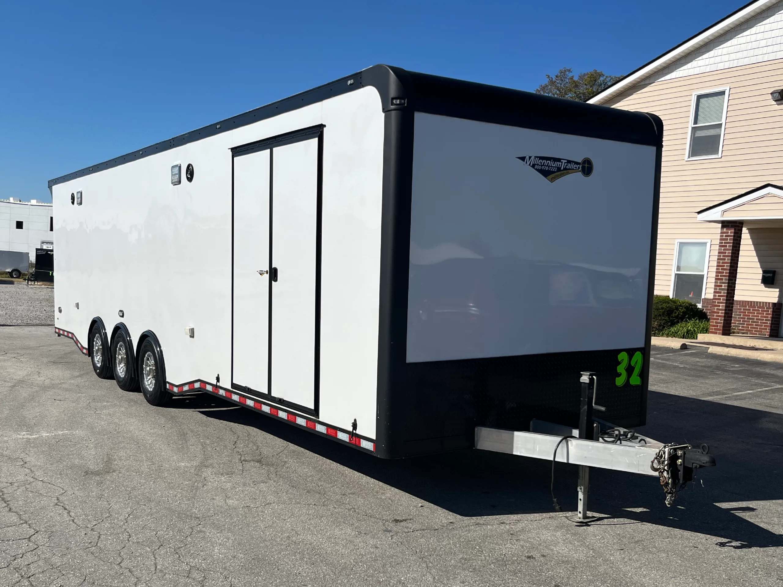 Used Aluminum Car Trailer 2023 32ft. Haulmark Edge w/Dragster Lift & (2) A/Cs 0733