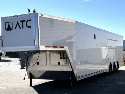 Enclosed ATC Gooseneck Car Trailer 2027 44ft. Aluminum ROM 750G w/LifeTrac & Premium Escape Door 8029