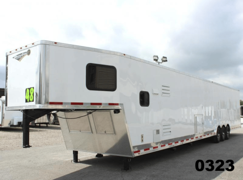 48' White Millennium Silver with 12' Sofa Living Quarters