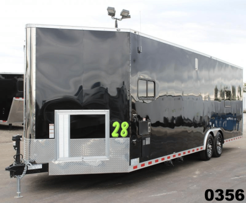 28' Motorcycle Enclosed Trailer with Living Quarters