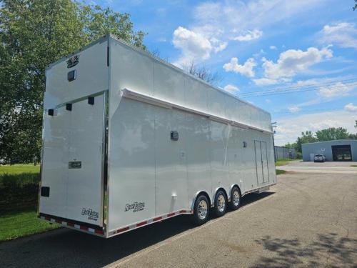 Enclosed Stacker Car Trailer Rear Exterior Curbside View